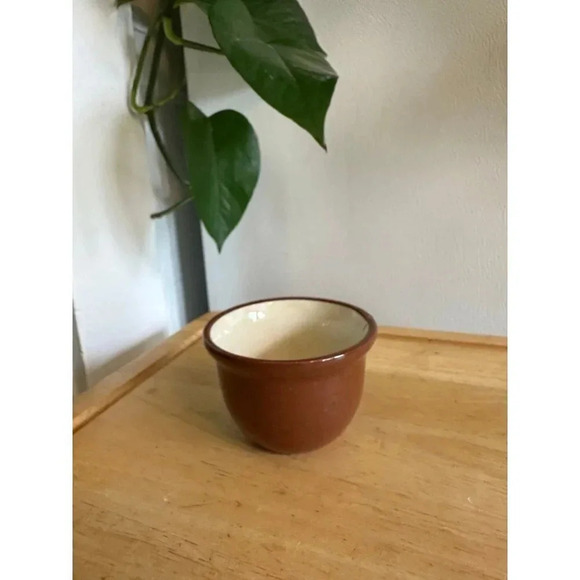 Vintage ceramic brown small pot - Picture 1 of 6